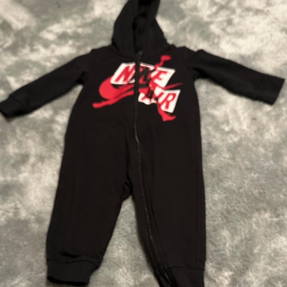 Nike Kids Black and Red One Piece Footie